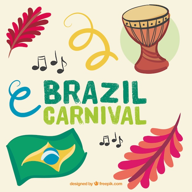 Vektor hand gezeichnet brasilien karneval dinge