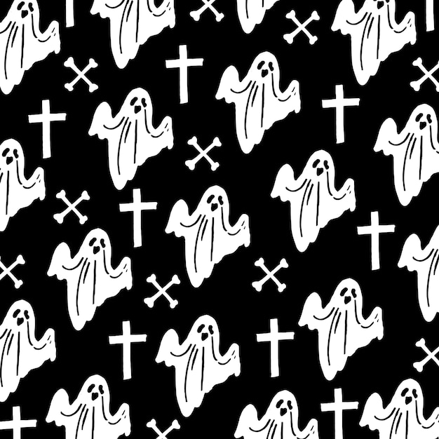 Hand gezeichnet halloween muster hintergrund