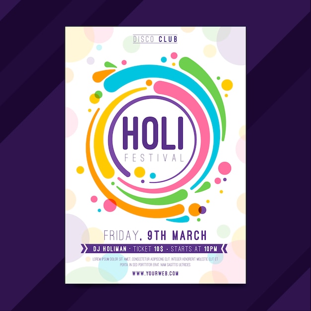 Hand gezeichnet Holi Festival Poster