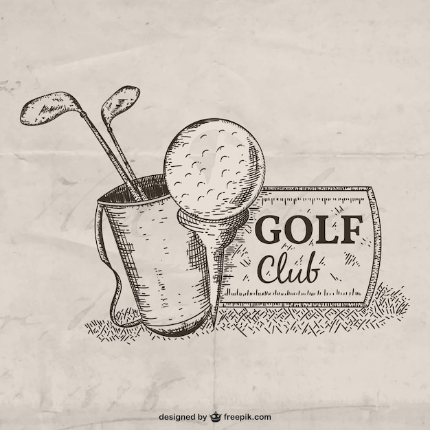 Vektor hand gezeichnet illustration golfclub