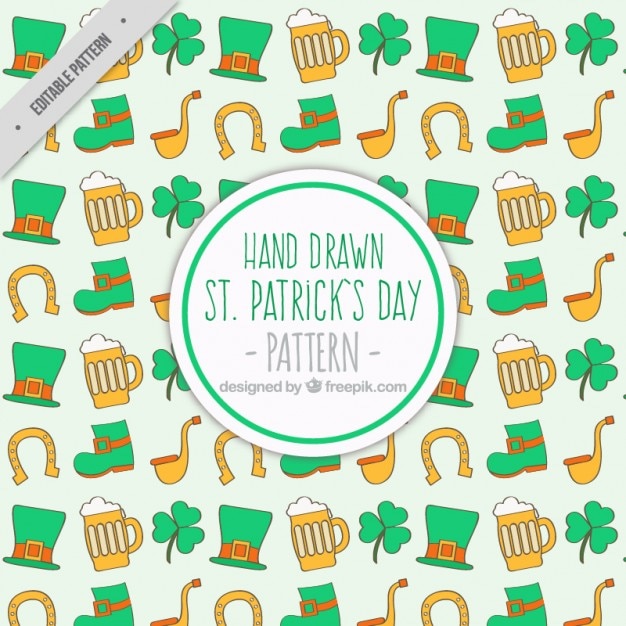 Hand gezeichnet ST. Patrick Tagesmuster