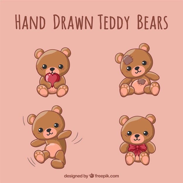 Hand gezeichnet teddybären