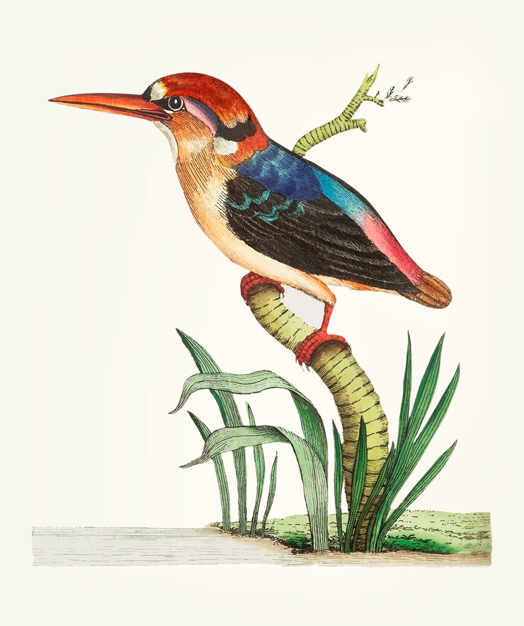 Vektor hand gezeichnet von bengal-eisvogel