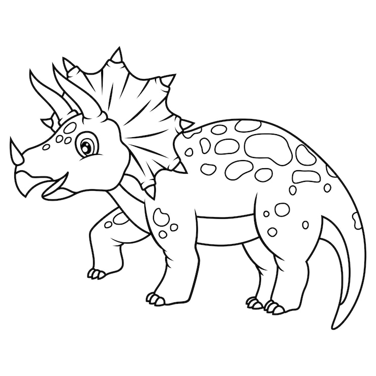 Vektor hand gezeichnet von triceratops strichzeichnungen