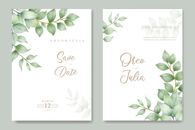 Hand gezeichnete Aquarellblumenhochzeitskarte