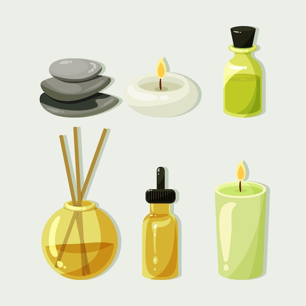 Hand gezeichnete Aromatherapieelemente