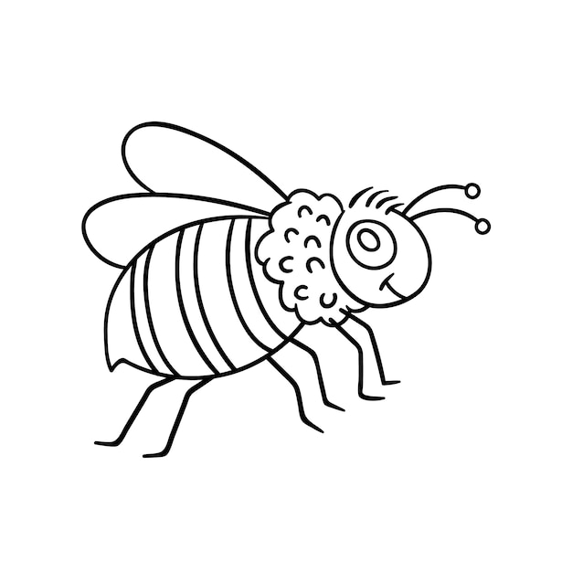 Vektor hand gezeichnete bienenumrissillustration