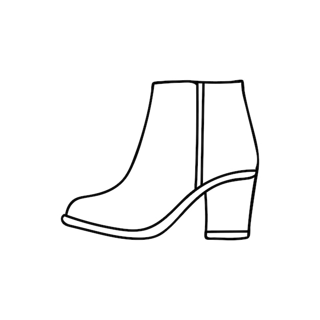 Hand gezeichnete fersenschuhillustration im vektor. gekritzel winter ferse schuhe illustration