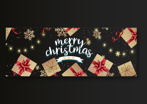 Hand gezeichnete flache heiraten weihnachten facebook-cover-design-vorlage