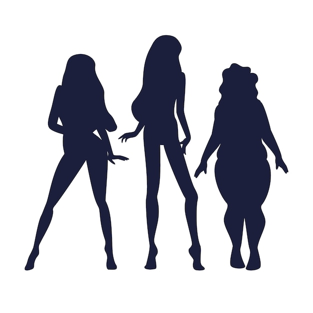 Hand gezeichnete Frauenschattenbildillustration