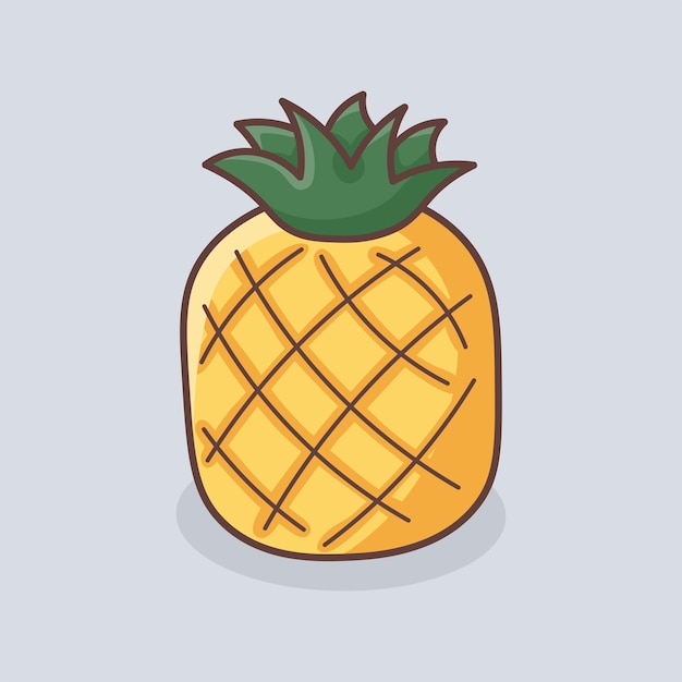 Hand gezeichnete frische ananas-frucht-illustration