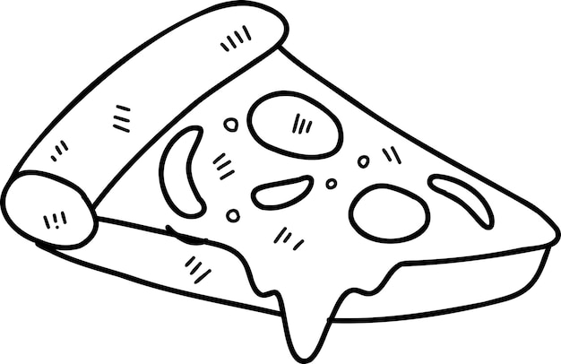 Hand gezeichnete geschnittene pizzaillustration