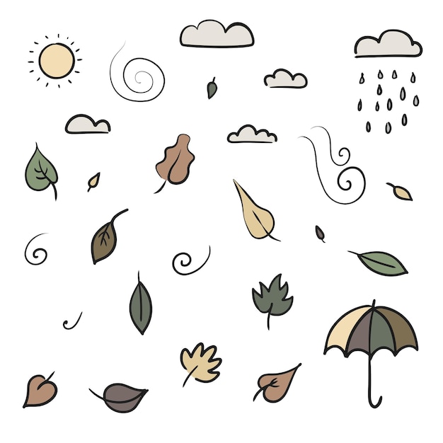 Hand gezeichnete Herbstblätter