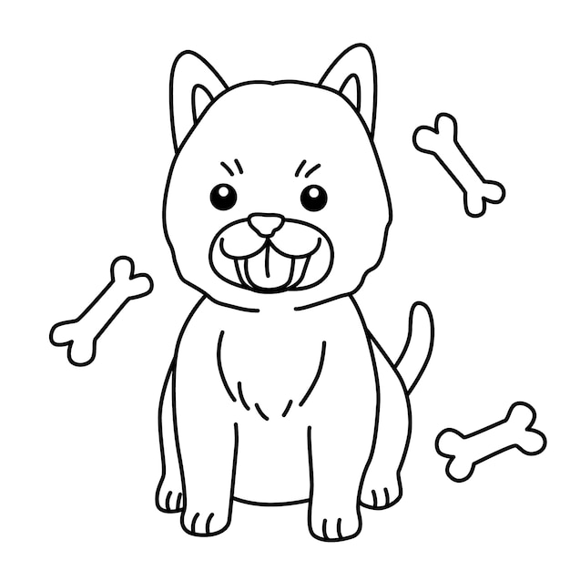 Hand gezeichnete Hundeentwurfsillustration