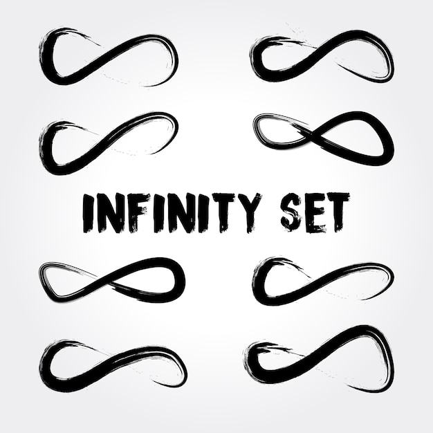 Hand gezeichnete infinity pinsel set