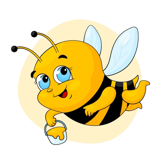 Hand gezeichnete Karikaturbienenillustration