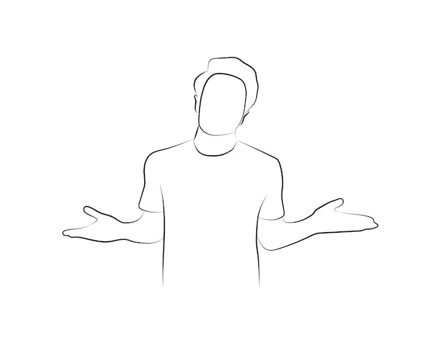 Hand gezeichnete mannentwurfsillustration free vector