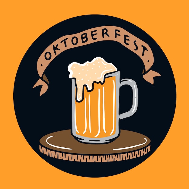 Hand gezeichnete oktoberfest Bierglasillustration