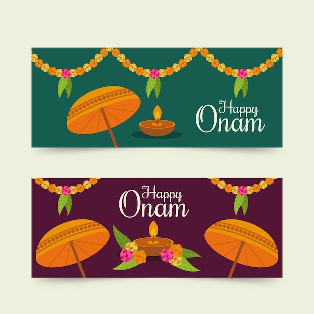 Hand gezeichnete onam banner