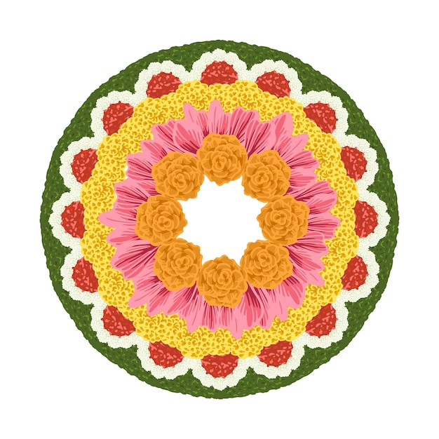 Hand gezeichnete onam blumendekoration