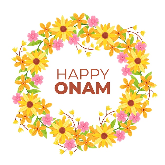 Hand gezeichnete onam Blumendekoration