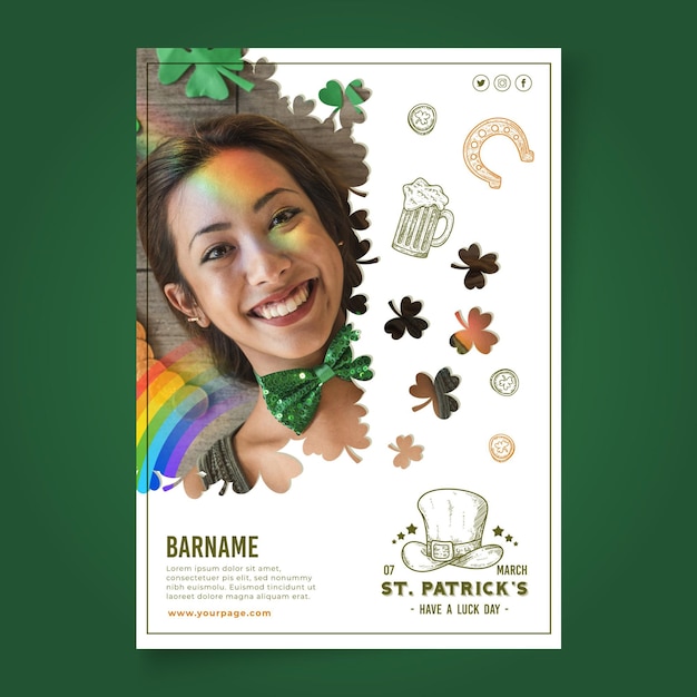 Hand gezeichnete st. patrick's day poster a4