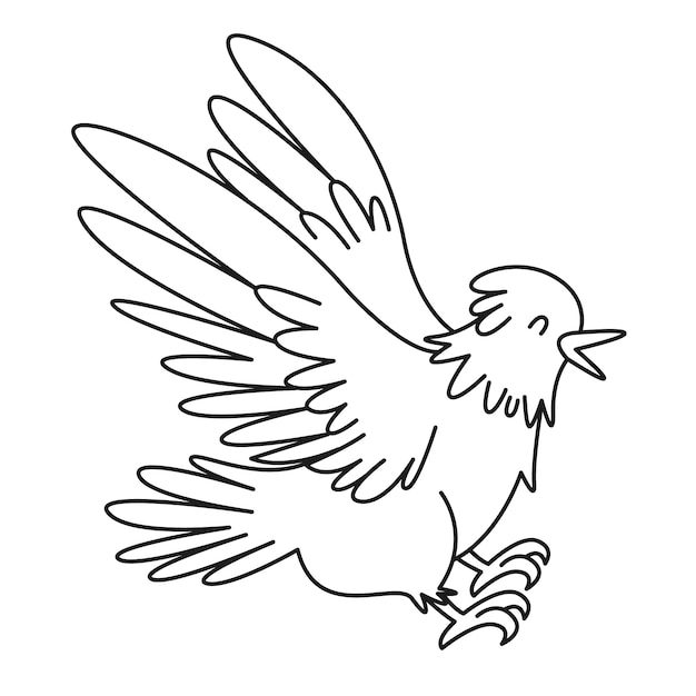 Hand gezeichnete vogelumrissillustration