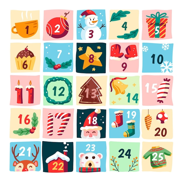 Hand gezeichneter Adventskalender