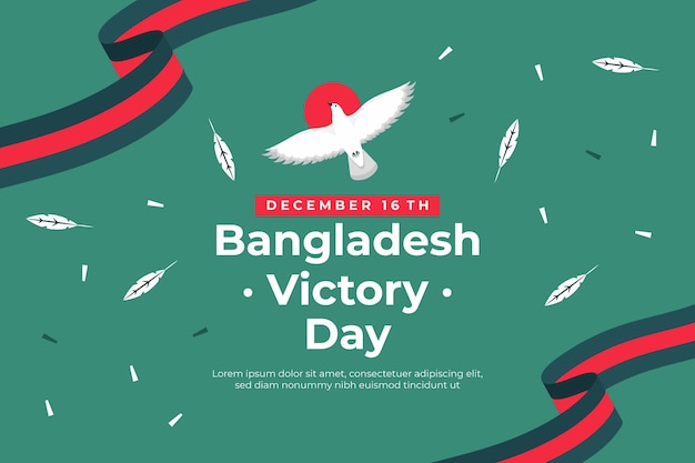 Vektor hand gezeichneter flacher bangladesch-siegtaghintergrund