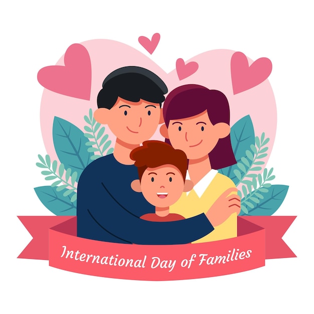 Hand gezeichneter internationaler tag der familienillustration