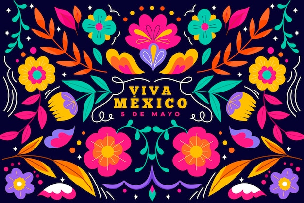 Hand gezeichneter mexikanischer Hintergrund des Cinco de Mayo