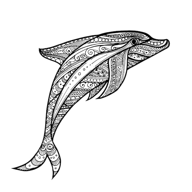 Hand gezeichneter See Dolphin-Hintergrund