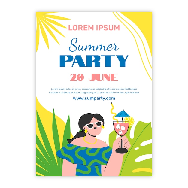 Hand gezeichneter Sommerfest-Flyer