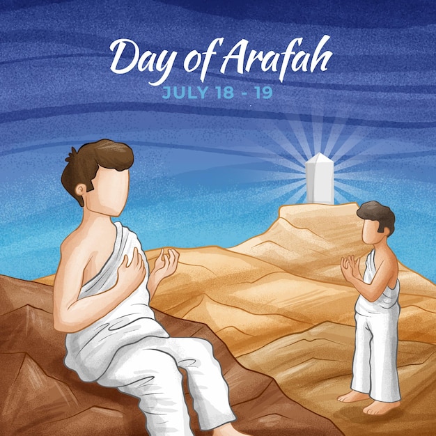 Hand gezeichneter tag der arafah-illustration