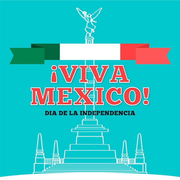 Hand gezeichneter unabhängigkeitstag von mexiko