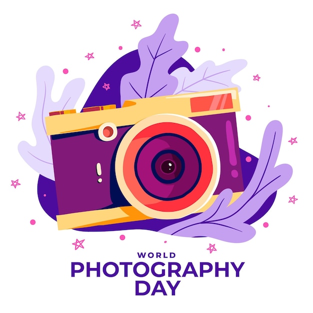 Hand gezeichneter Weltfotografietag