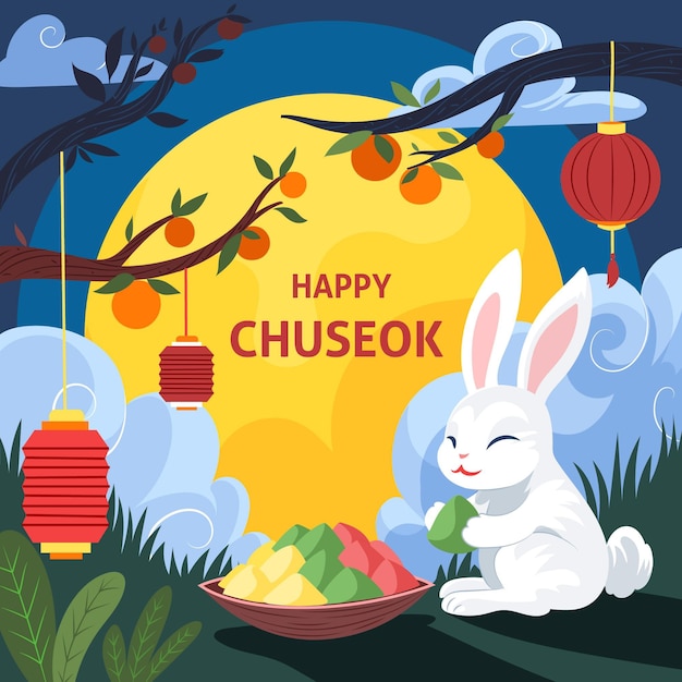 Hand gezeichnetes Chuseok-Konzept