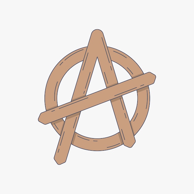 Hand gezeichnetes flaches Design-Anarchie-Symbol
