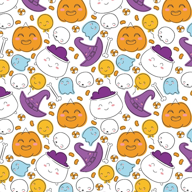 Hand gezeichnetes Halloween-Muster