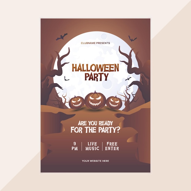 Hand gezeichnetes halloween-partyplakat