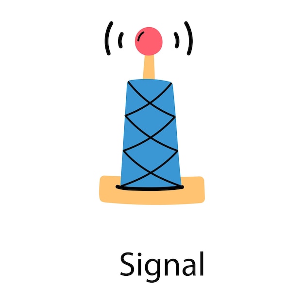 Hand gezeichnetes ikonendesign des signals