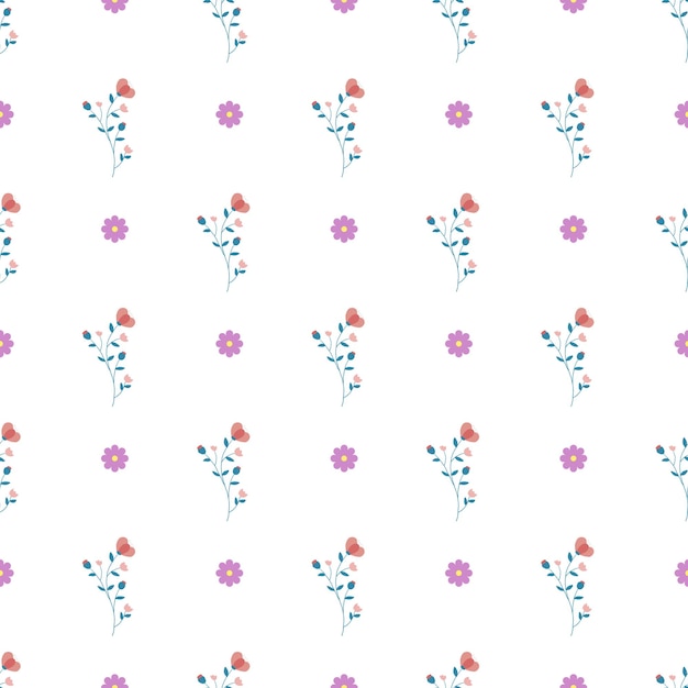 Hand gezeichnetes kleines Blumenmusterdesign