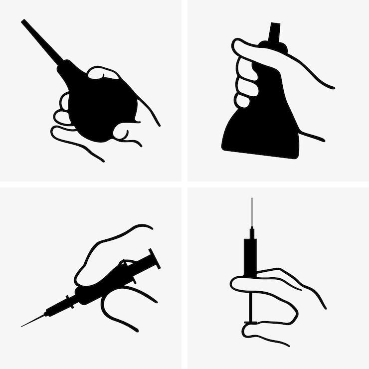 Vektor hand mit medizinischer ausrüstung