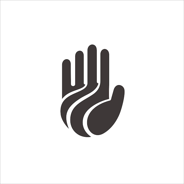 Hand-negativraum-logo-vektor