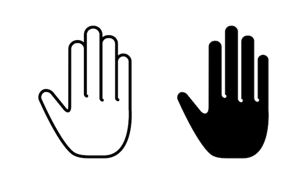 Hand-Symbol Handfläche Stoppsignal Menschliche Hand-Vektor-Illustration