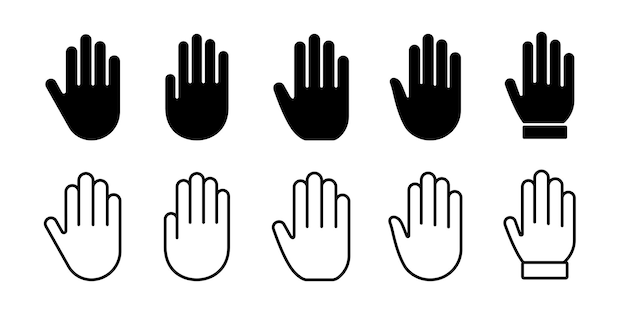 Hand-Symbolsatz und Handgeste