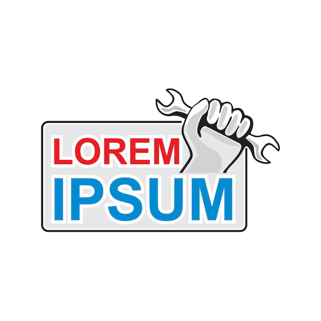 Hand- und Schlüsselwerkzeug-Logo abstrakt