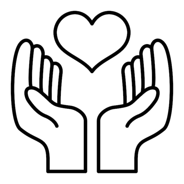 Vektor hand with heart icon