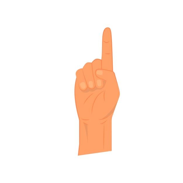 Hand zeigt Zeigefinger berührt den Bildschirm oder zeigt etwas Icon-Vektor-Illustration