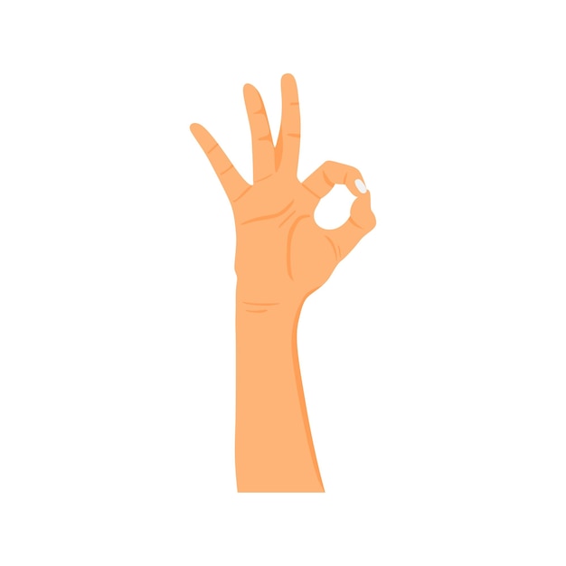 Vektor handbewegung mit ok-zeichen